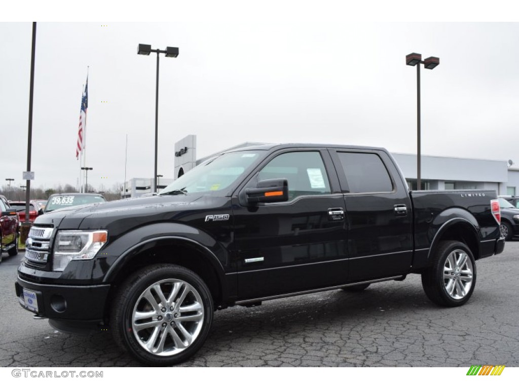 2014 F150 Limited SuperCrew 4x4 - Tuxedo Black / Limited Marina Blue Leather photo #3