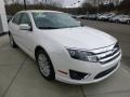 2010 White Platinum Tri-coat Metallic Ford Fusion Hybrid  photo #7