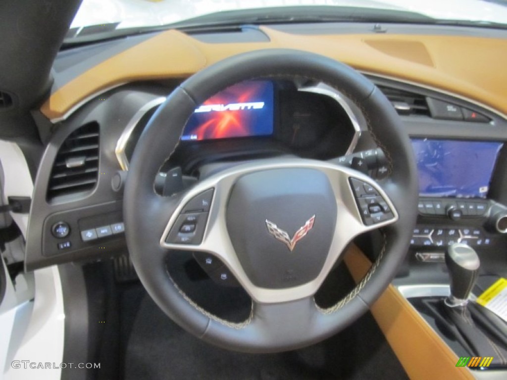 2014 Chevrolet Corvette Stingray Convertible Brownstone Steering Wheel Photo #91622346