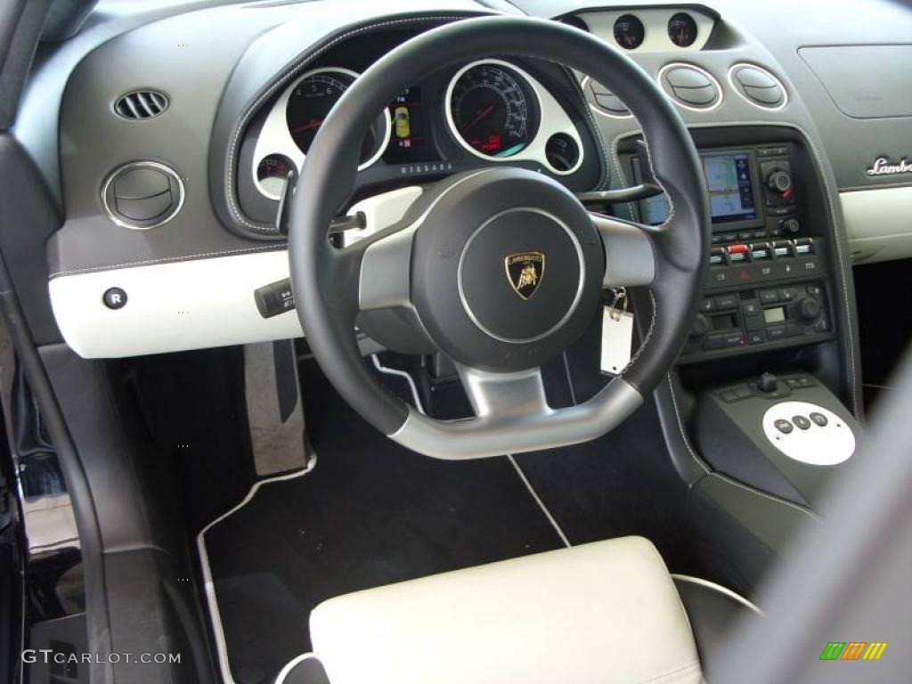 2007 Lamborghini Gallardo Nera Coupe Nero Perseus Steering Wheel Photo #9162277