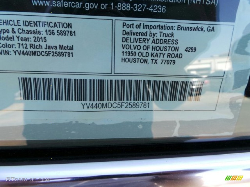 2015 Volvo XC60 T5 Drive-E Color Code Photos