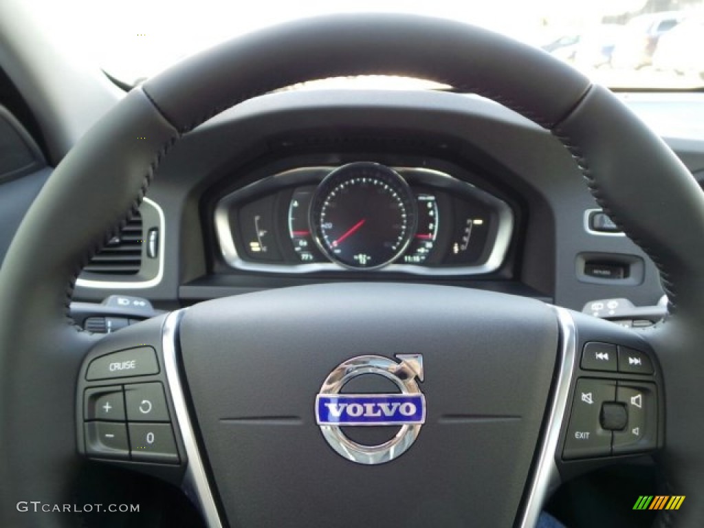 2015 Volvo V60 T5 Drive-E Off-Black Steering Wheel Photo #91626246