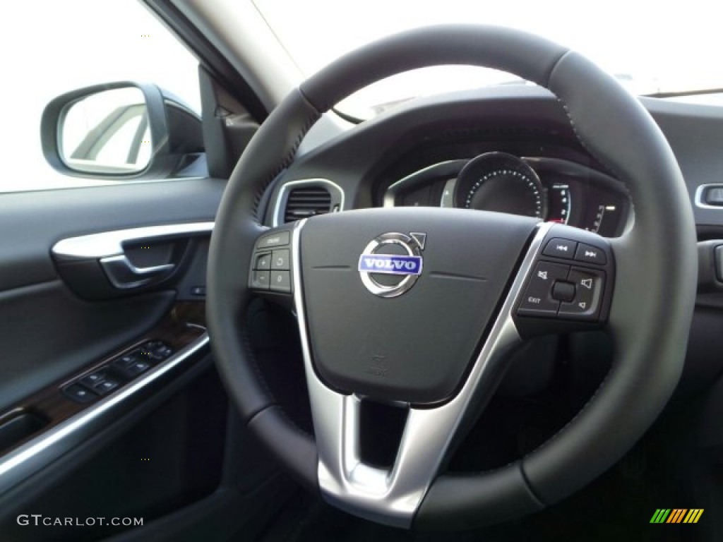 2015 Volvo V60 T5 Drive-E Off-Black Steering Wheel Photo #91626369
