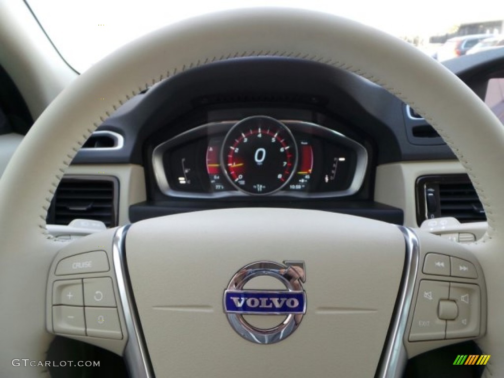 2015 Volvo XC70 T5 Drive-E Soft Beige Steering Wheel Photo #91626930