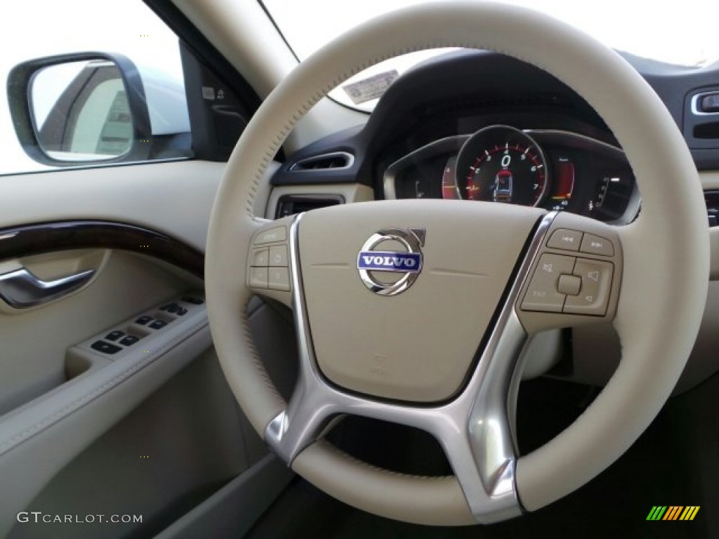 2015 Volvo XC70 T5 Drive-E Soft Beige Steering Wheel Photo #91627050