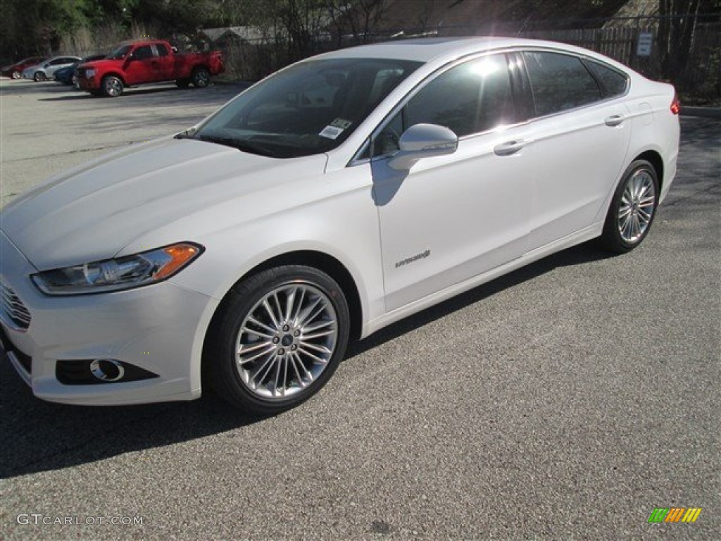 2014 Fusion Hybrid SE - White Platinum / Dune photo #1