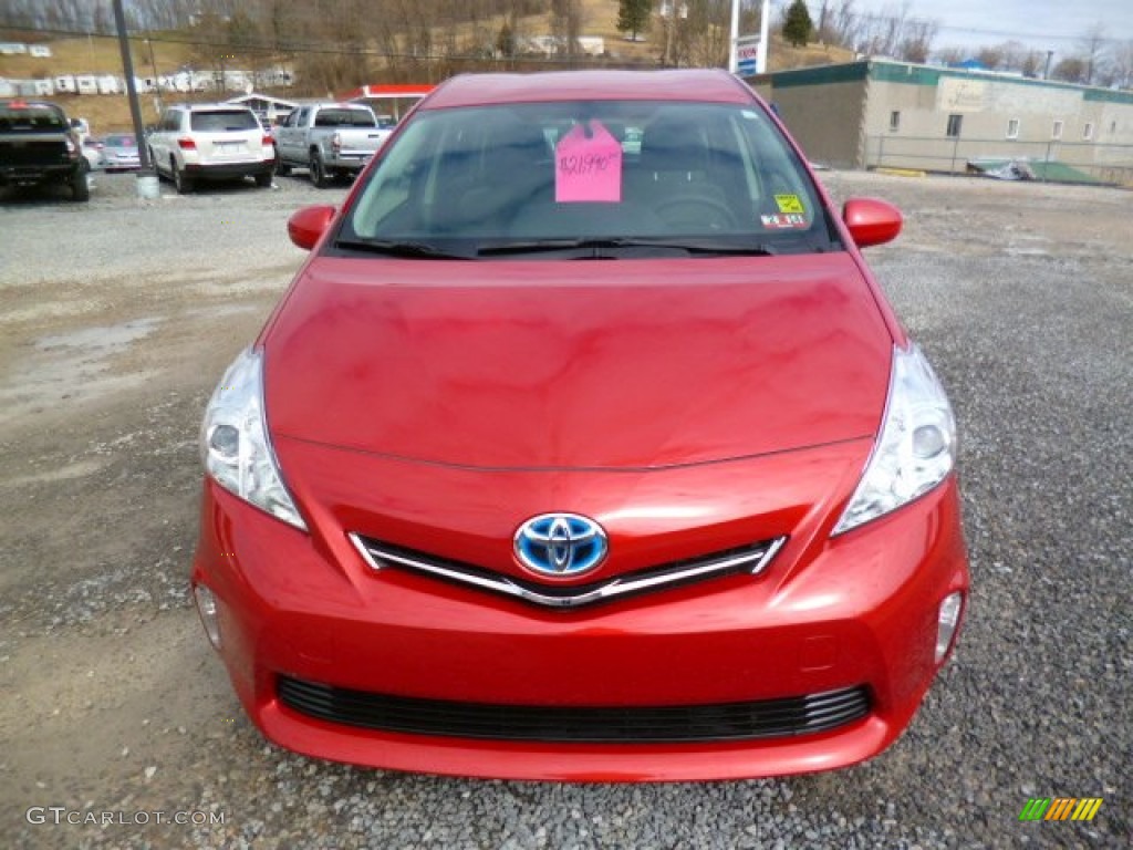 2012 Prius v Two Hybrid - Barcelona Red Metallic / Dark Gray photo #2