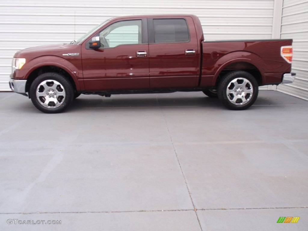 2010 F150 Lariat SuperCrew - Royal Red Metallic / Tan photo #7