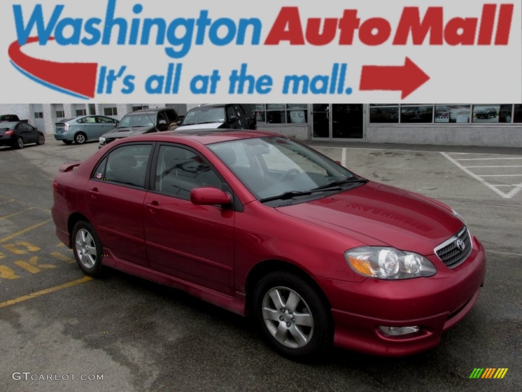 2008 Corolla S - Impulse Red Pearl / Dark Charcoal photo #1