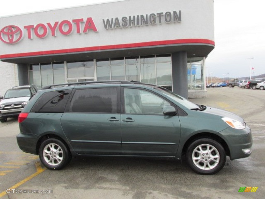 2005 Sienna XLE AWD - Aspen Green Pearl / Taupe photo #2