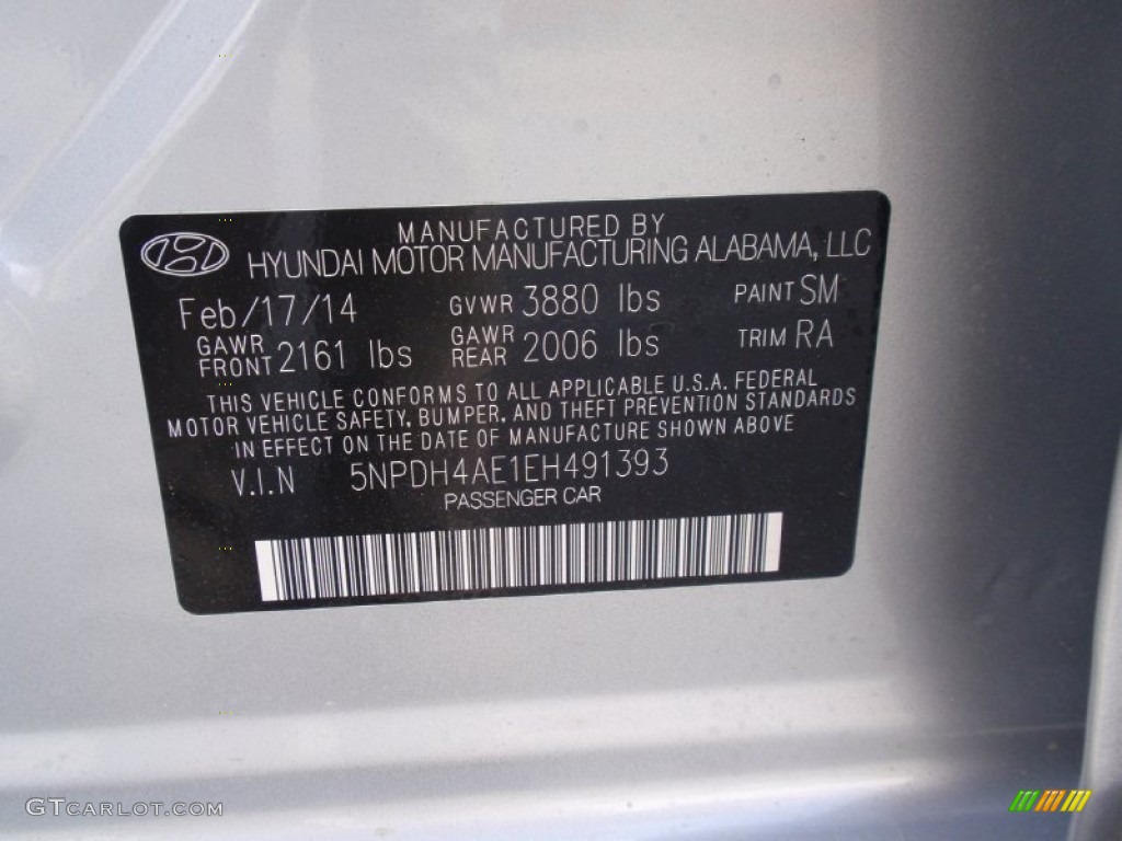 2014 Elantra SE Sedan - Silver / Gray photo #33