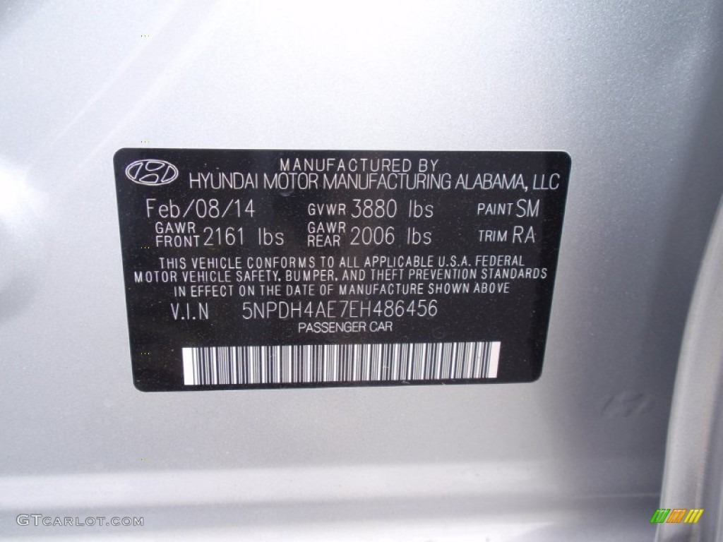 2014 Elantra SE Sedan - Silver / Gray photo #33