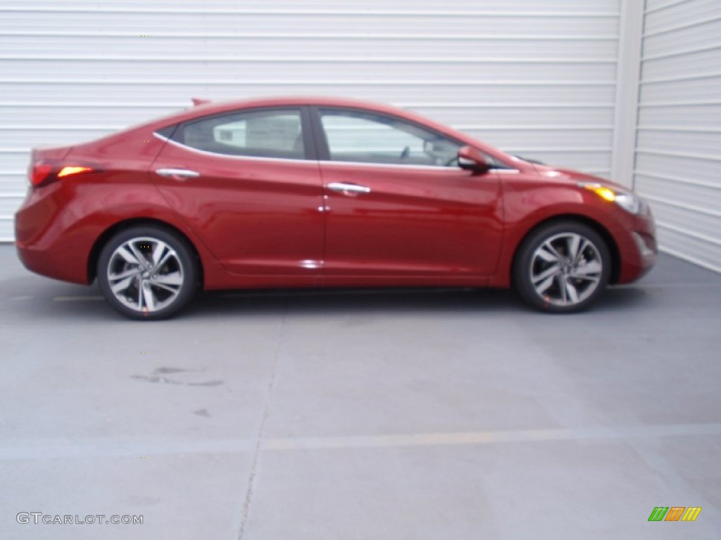 2014 Elantra Limited Sedan - Red / Black photo #3