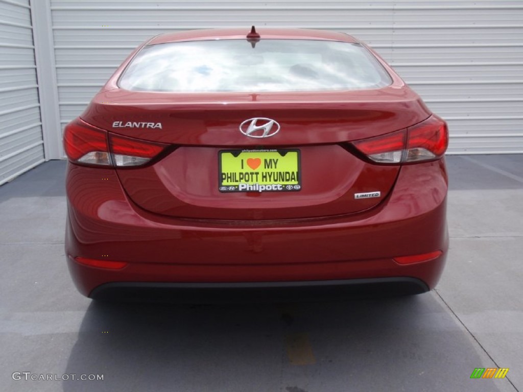 2014 Elantra Limited Sedan - Red / Black photo #5