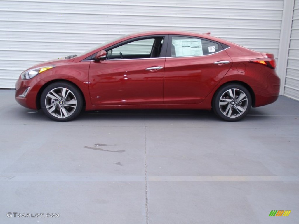 2014 Elantra Limited Sedan - Red / Black photo #6