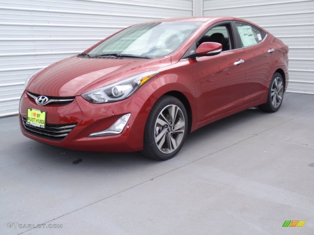 2014 Elantra Limited Sedan - Red / Black photo #7