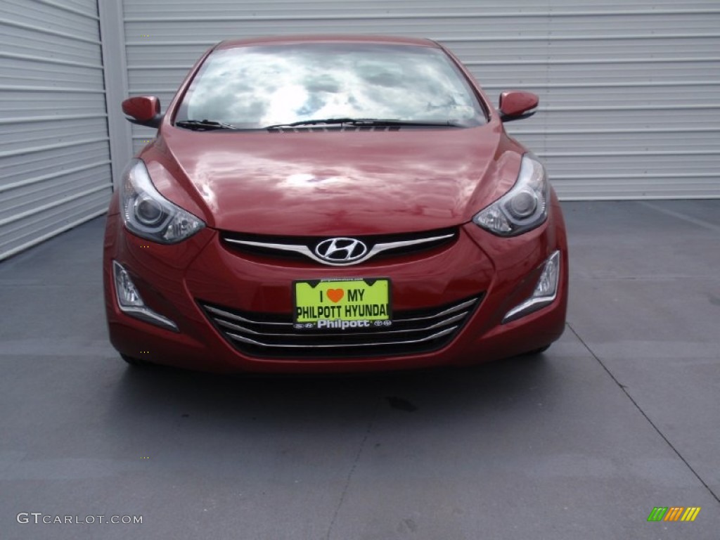2014 Elantra Limited Sedan - Red / Black photo #8