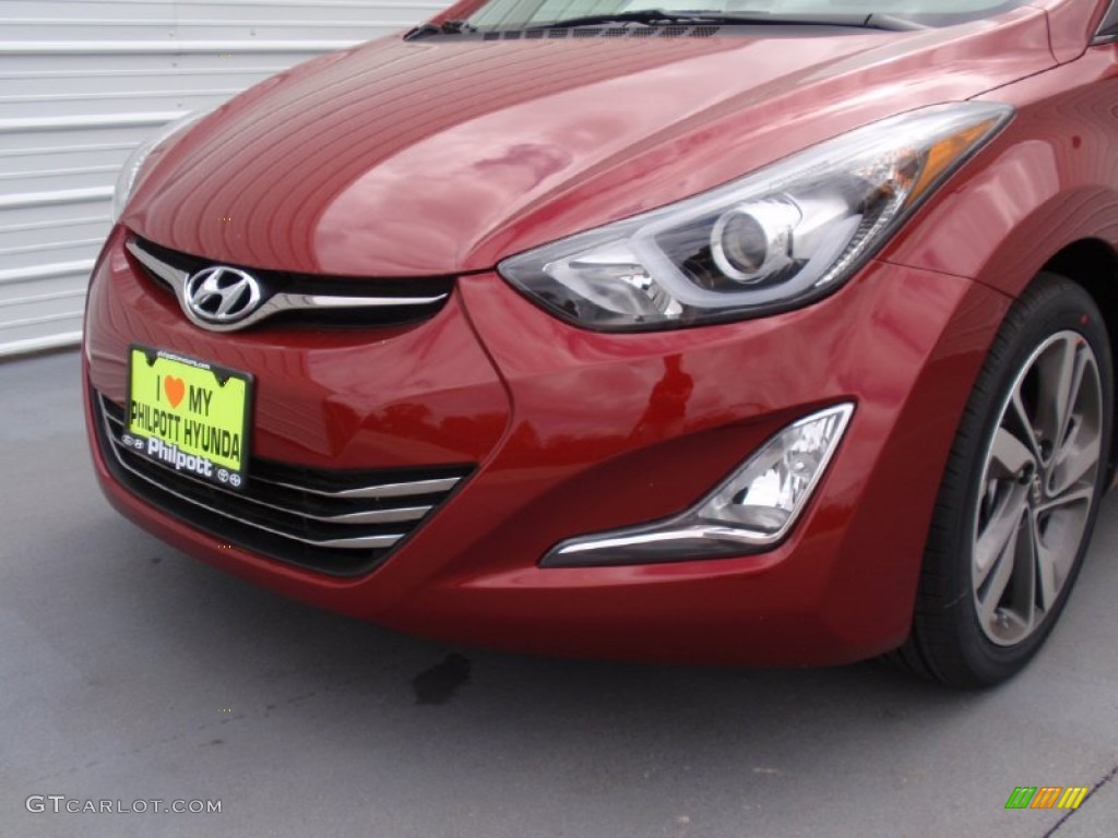 2014 Elantra Limited Sedan - Red / Black photo #11