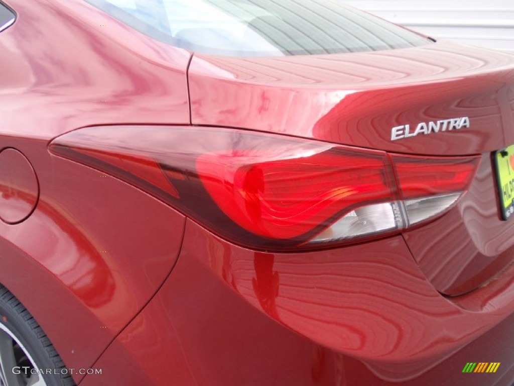 2014 Elantra Limited Sedan - Red / Black photo #13