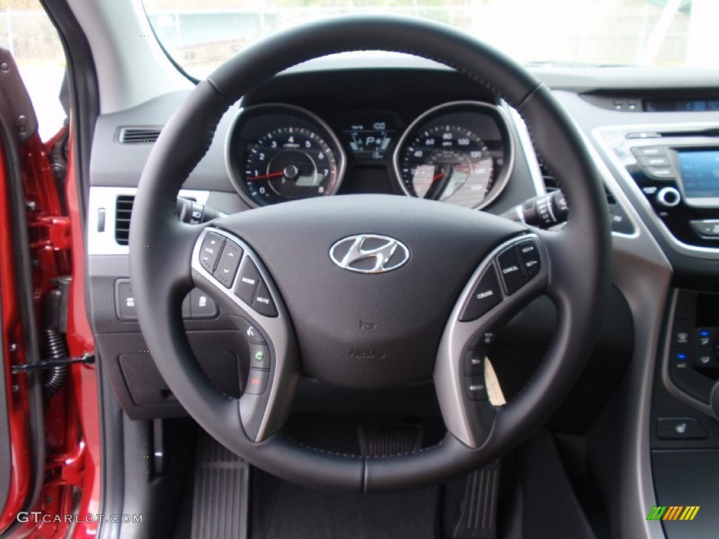2014 Elantra Limited Sedan - Red / Black photo #31