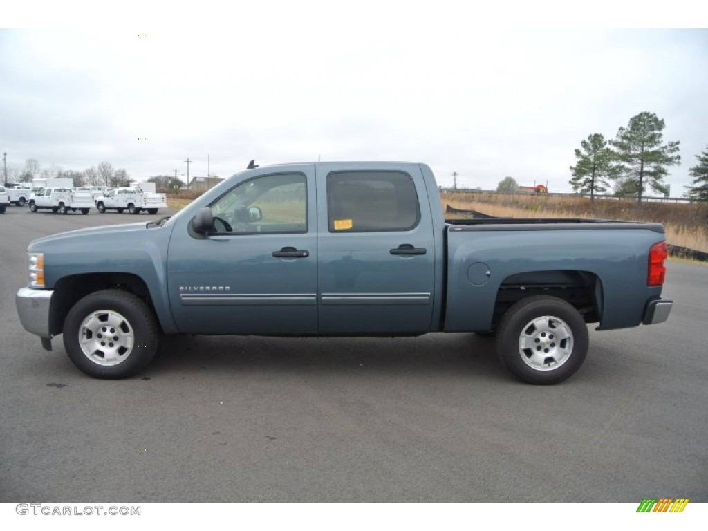 2013 Silverado 1500 LT Crew Cab - Blue Granite Metallic / Ebony photo #3