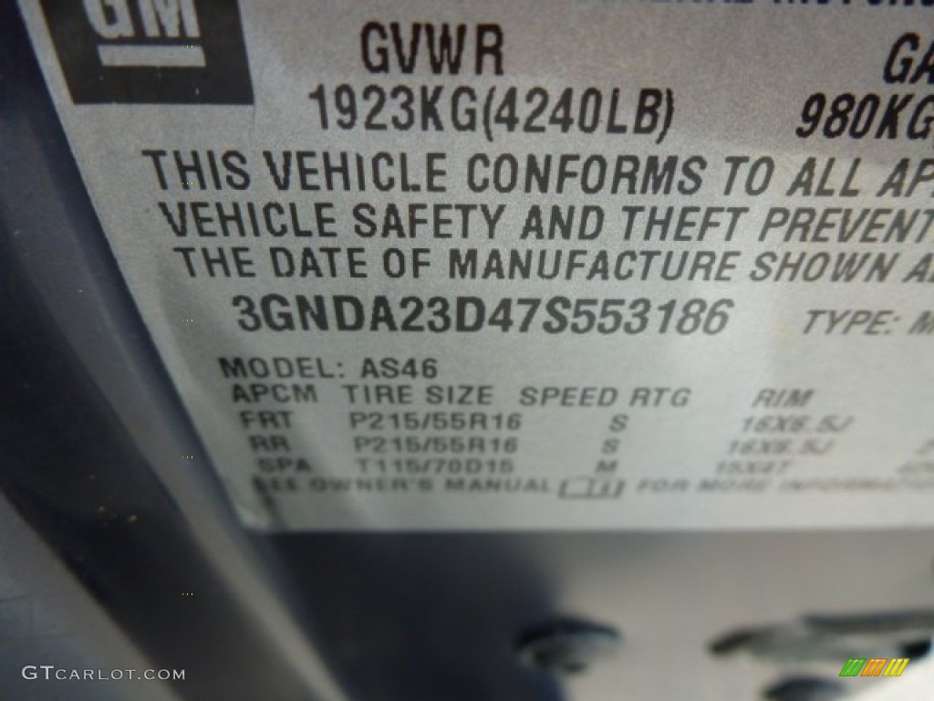 2007 HHR LT - Imperial Blue Metallic / Gray photo #17