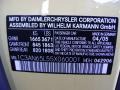 2005 Chrysler Crossfire Limited Roadster Info Tag