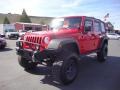 2007 Flame Red Jeep Wrangler Unlimited X 4x4  photo #3