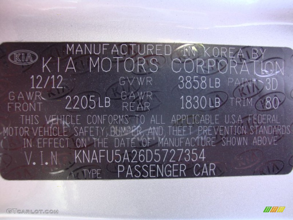 2013 Forte Color Code 3D for Bright Silver Photo #91641138