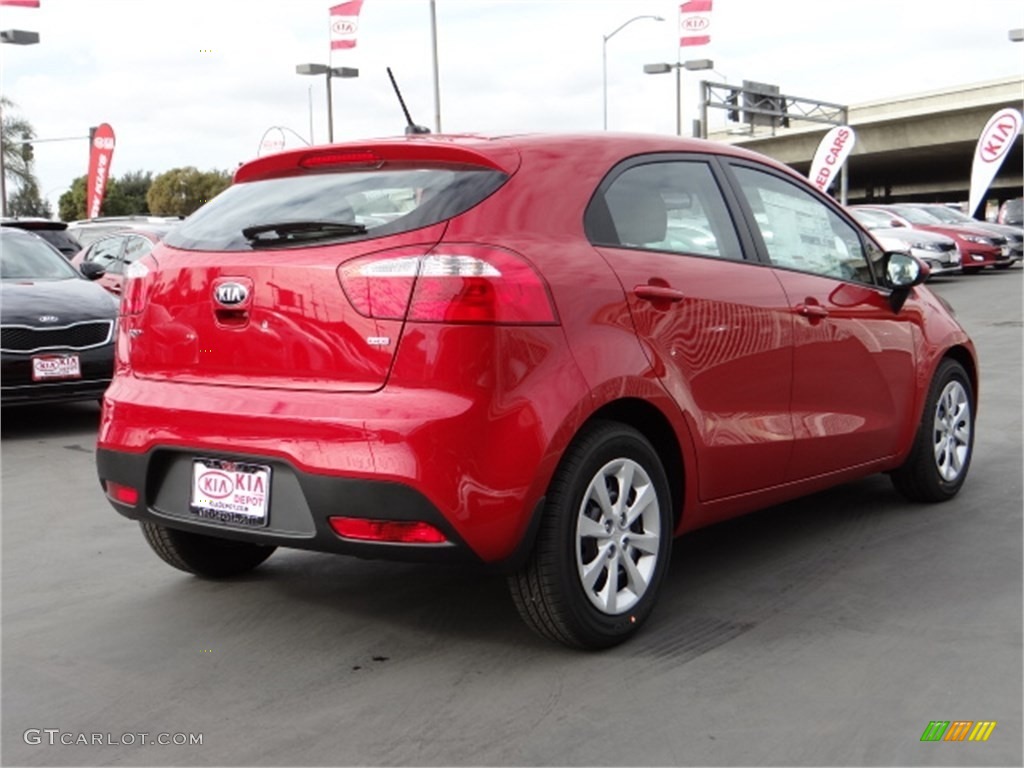 2014 Rio LX - Signal Red / Beige photo #3
