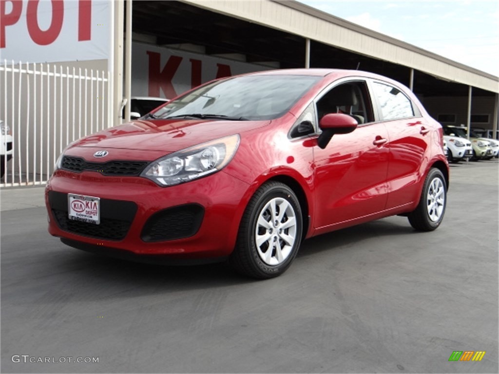 2014 Rio LX - Signal Red / Beige photo #6