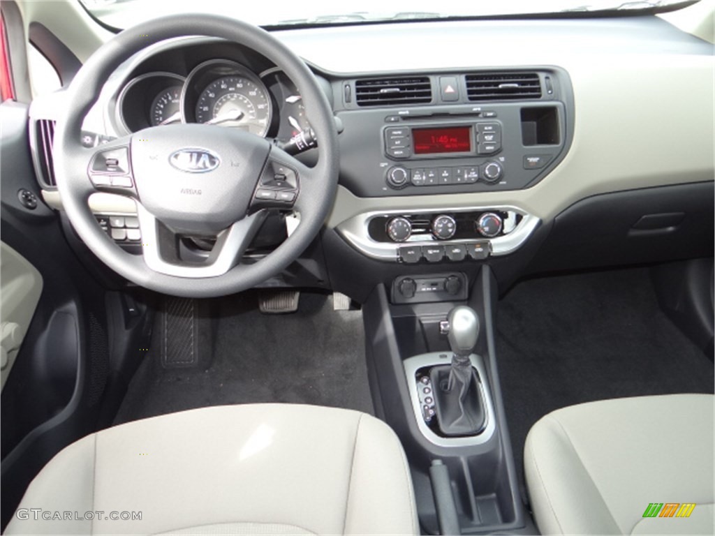 2014 Kia Rio LX Beige Dashboard Photo #91647950