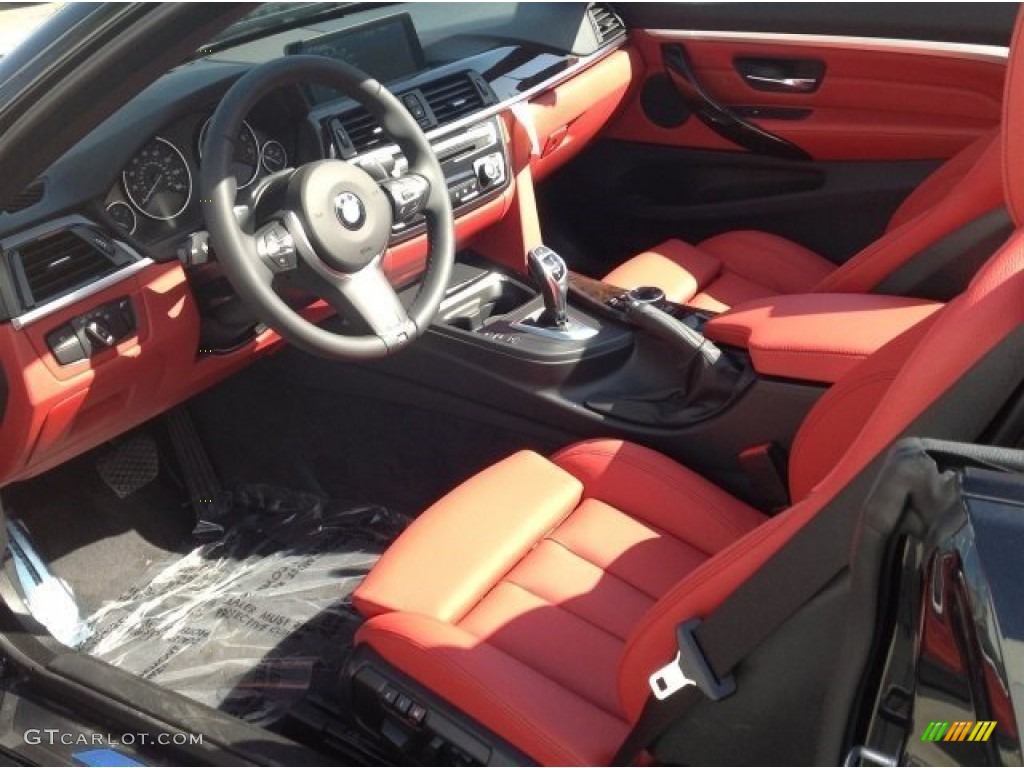 Coral Red Interior 2014 BMW 4 Series 428i Convertible Photo #91657679