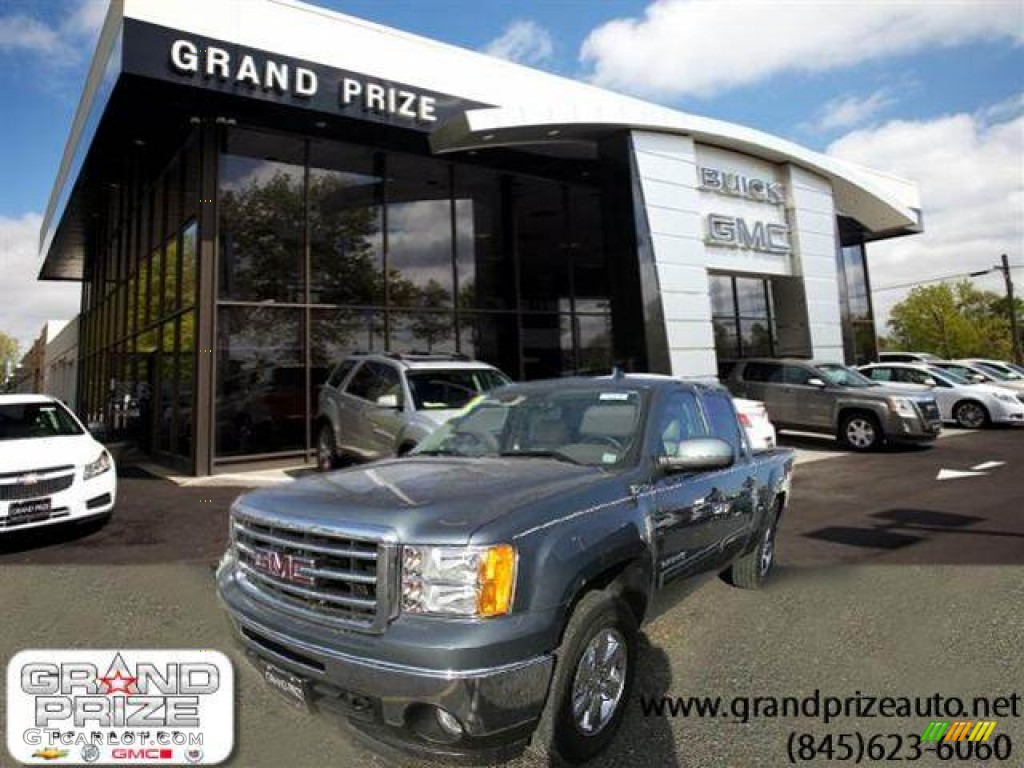 2013 Sierra 1500 Hybrid Crew Cab 4WD - Stealth Gray Metallic / Cocoa/Light Cashmere photo #1