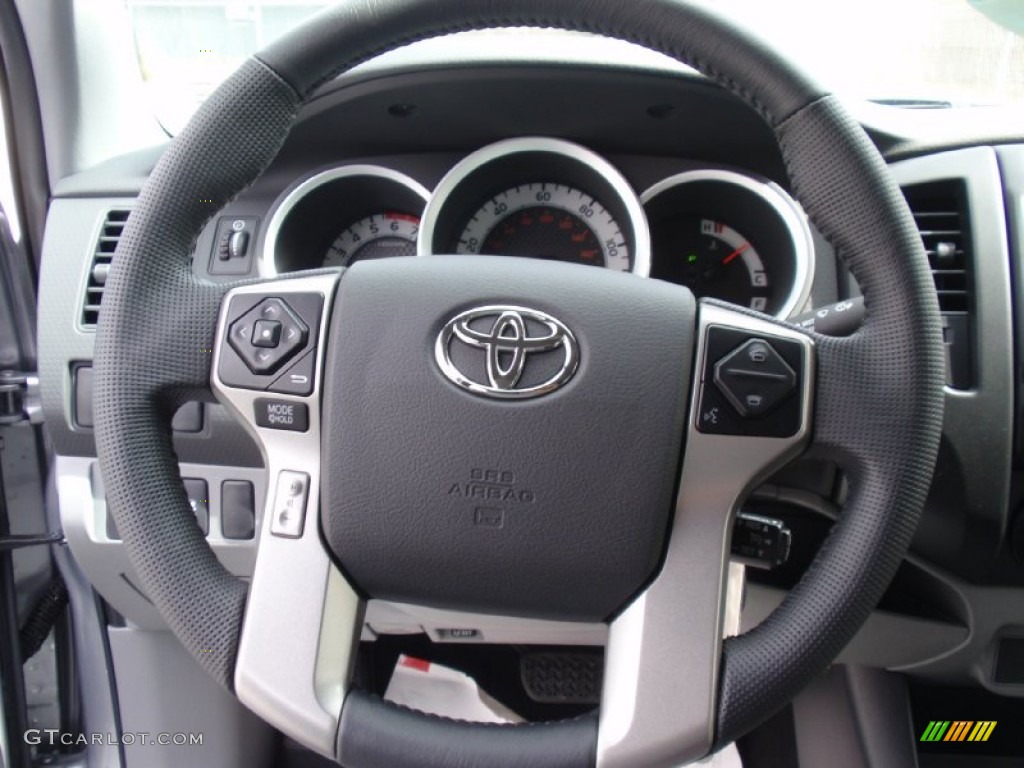 2014 Toyota Tacoma TSS Prerunner Double Cab Graphite Steering Wheel Photo #91663574