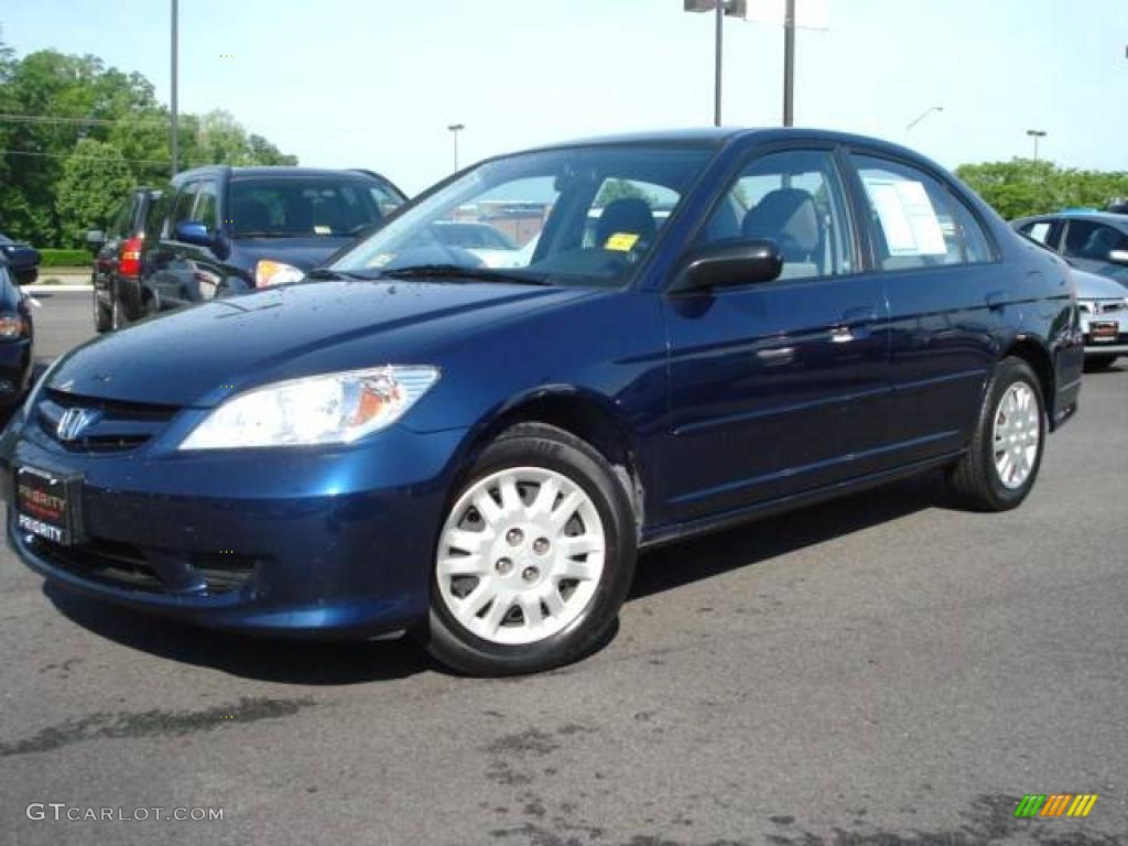 2004 Civic LX Sedan - Eternal Blue Pearl / Gray photo #2