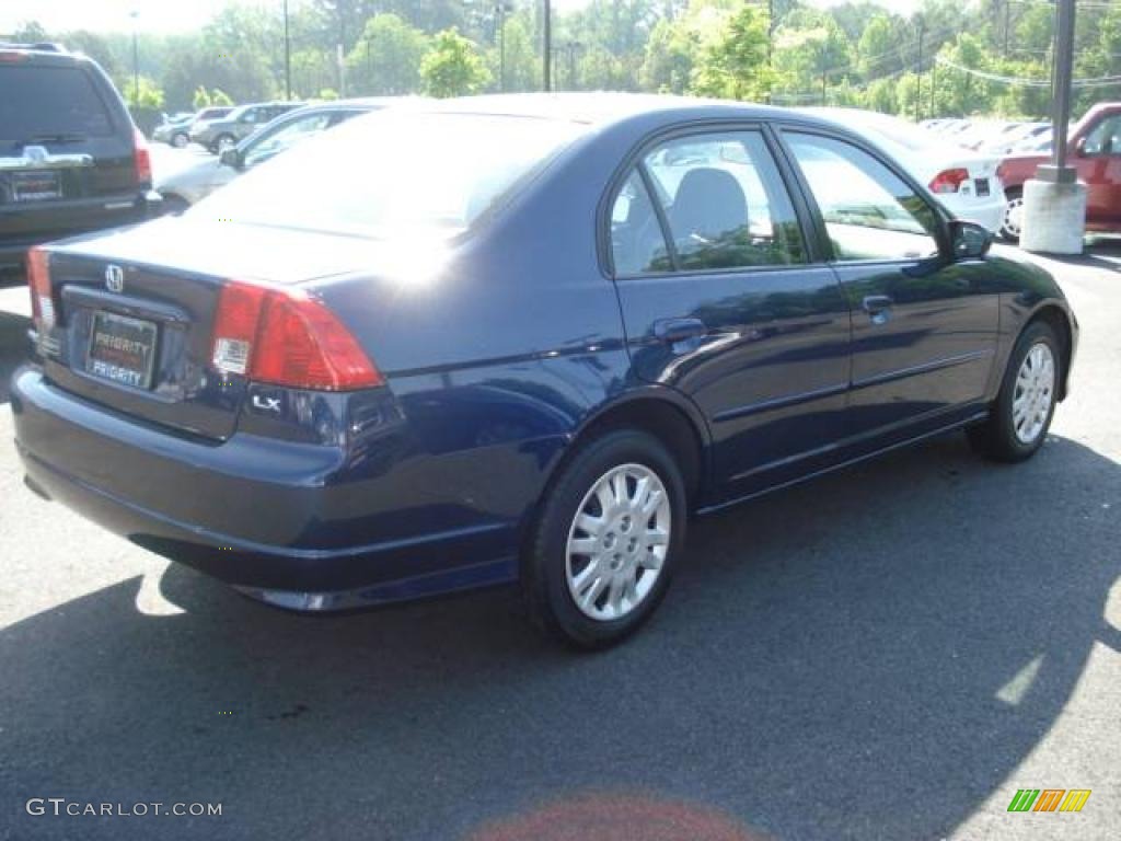 2004 Civic LX Sedan - Eternal Blue Pearl / Gray photo #5