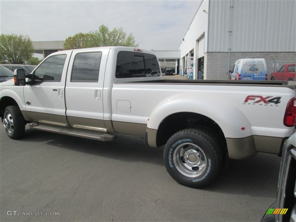 2014 F350 Super Duty King Ranch Crew Cab 4x4 Dually - White Platinum Tri-Coat / King Ranch Chaparral Leather photo #3