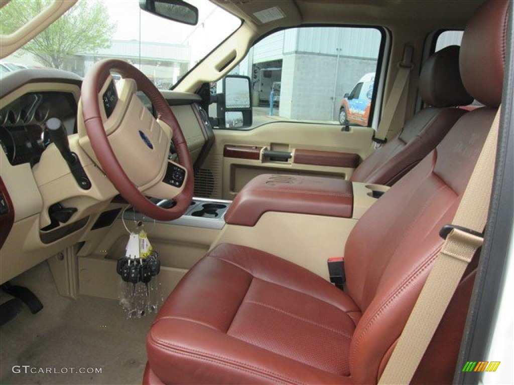 2014 F350 Super Duty King Ranch Crew Cab 4x4 Dually - White Platinum Tri-Coat / King Ranch Chaparral Leather photo #6