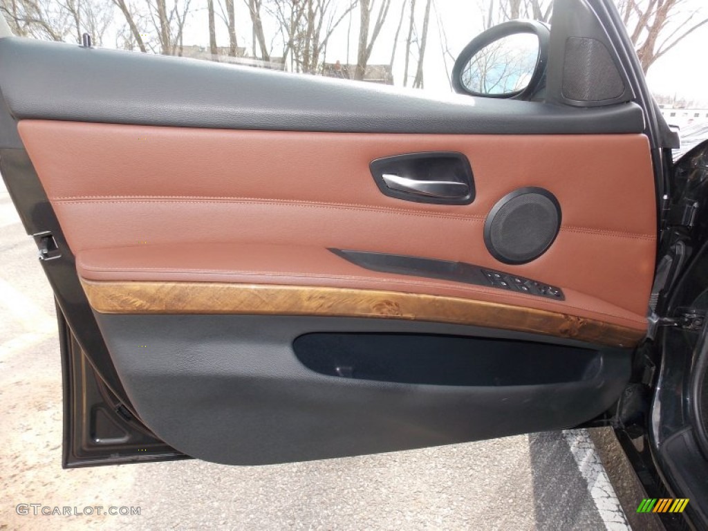 2007 BMW 3 Series 335xi Sedan Terra/Black Dakota Leather Door Panel Photo #91669676