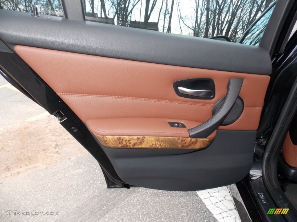2007 BMW 3 Series 335xi Sedan Terra/Black Dakota Leather Door Panel Photo #91669868