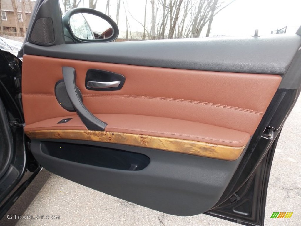 2007 BMW 3 Series 335xi Sedan Terra/Black Dakota Leather Door Panel Photo #91669952