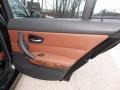 2007 BMW 3 Series Terra/Black Dakota Leather Interior Door Panel Photo
