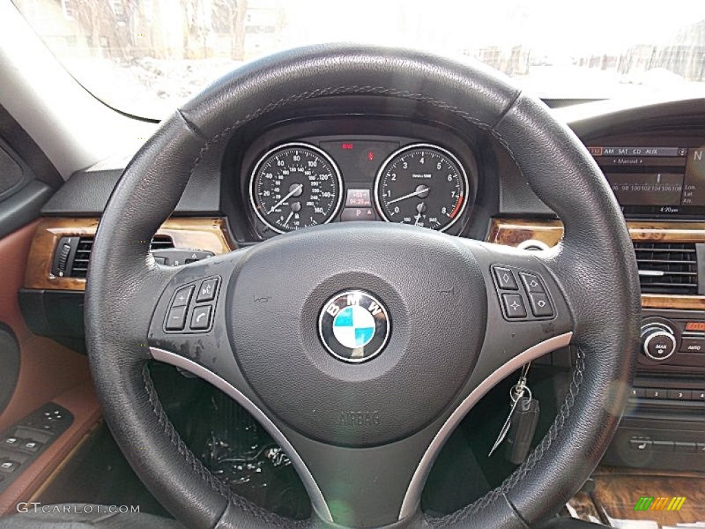 2007 BMW 3 Series 335xi Sedan Terra/Black Dakota Leather Steering Wheel Photo #91670249