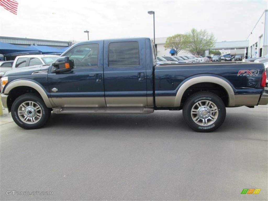 2014 F250 Super Duty King Ranch Crew Cab 4x4 - Blue Jeans Metallic / King Ranch Chaparral Leather/Adobe Trim photo #4