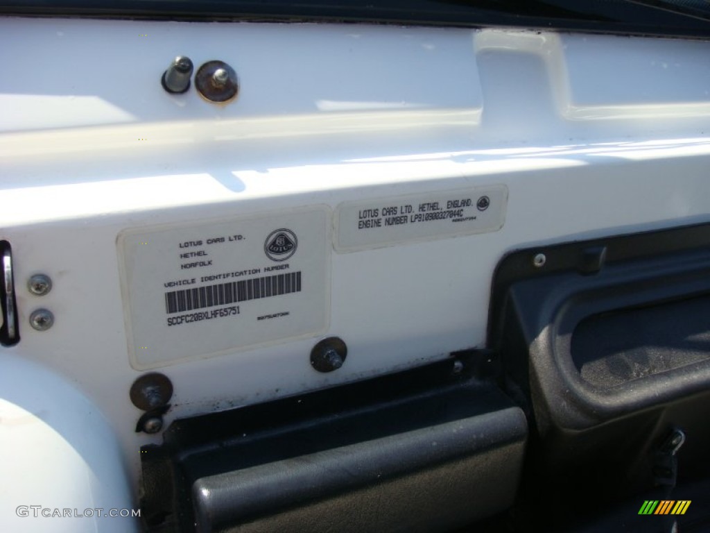 1990 Lotus Esprit SE Info Tag Photo #91670303