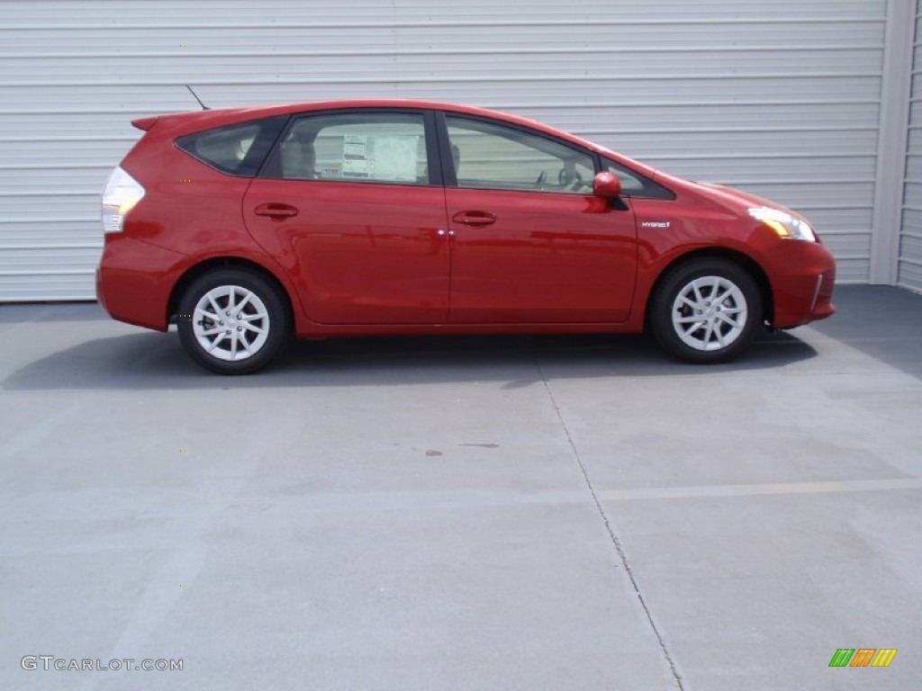 Barcelona Red Metallic 2014 Toyota Prius v Two Exterior Photo #91672061