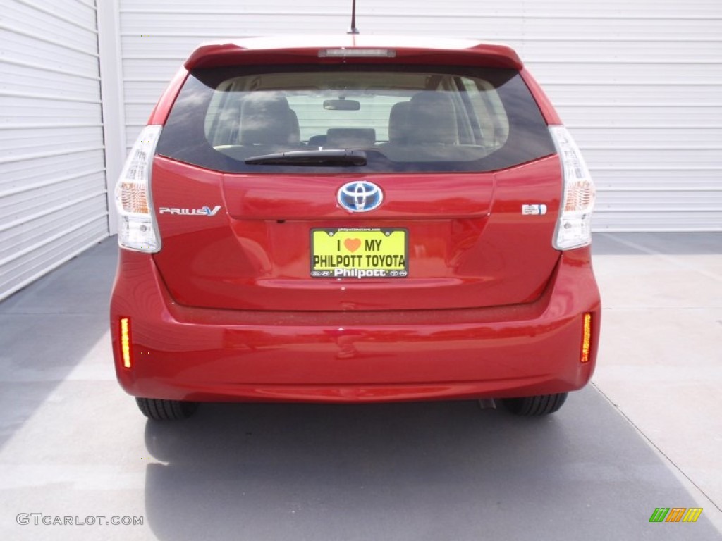 2014 Prius v Two - Barcelona Red Metallic / Bisque photo #5