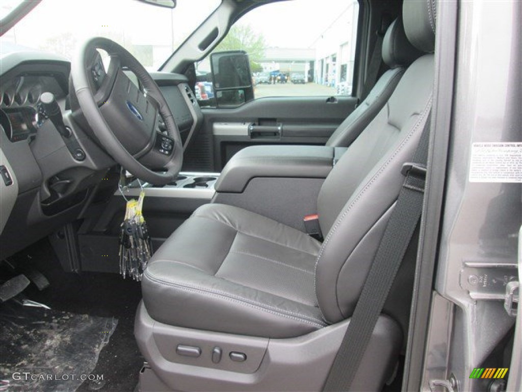 2014 F350 Super Duty Lariat Crew Cab 4x4 - Sterling Gray Metallic / Black photo #6