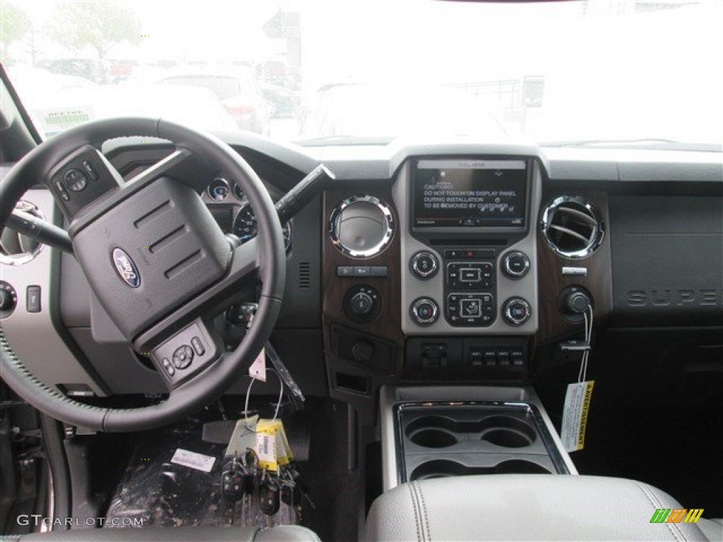 2014 F350 Super Duty Lariat Crew Cab 4x4 - Sterling Gray Metallic / Black photo #8